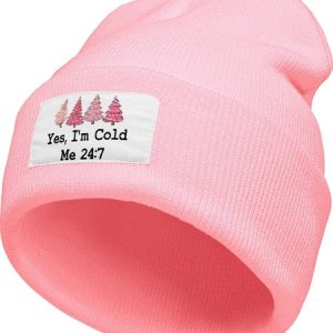 Yes I'm Cold Christmas Tree Christmas Graphic Beanie Hat, Hats, Lilicloth.com