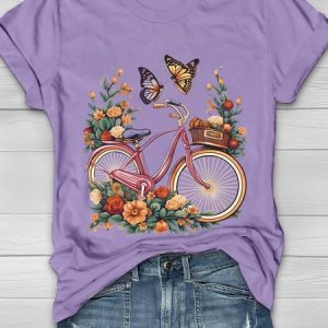 Floral Casual Loose T-Shirt, T-shirts, Lilicloth.com