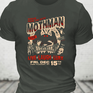 Mothman Spook Show Cotton T-Shirt, T-shirts, Lilicloth.com