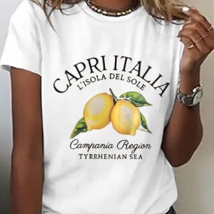 Lemon Casual Cotton T-Shirt, T-shirts, Lilicloth.com