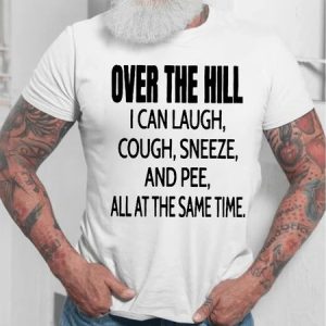 Mens Funny Letter Print Over The Hill Round Neck Casual Cotton Short Sleeve T-Shirt, T-shirts, Lilicloth.com