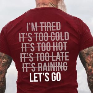 Mens LET'S GO  Cotton Casual Crew Neck T-Shirt, T-shirts, Lilicloth.com