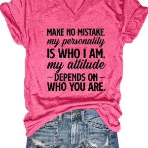 My Personality My Attitude Casual Short Sleeve T-Shirt, T-shirts, Lilicloth.com