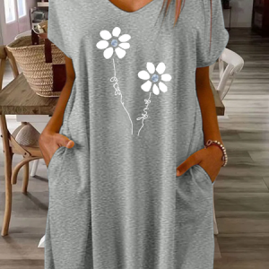 Women's Casual Floral Loose Dress, Dresses, Lilicloth.com