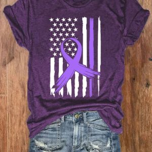 Alzheimer's Awareness Text Letters Simple T-Shirt, T-shirts, Lilicloth.com