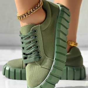 Eyelet Lace-up Platform Sneakers, Sneakers, ChicMe catalog