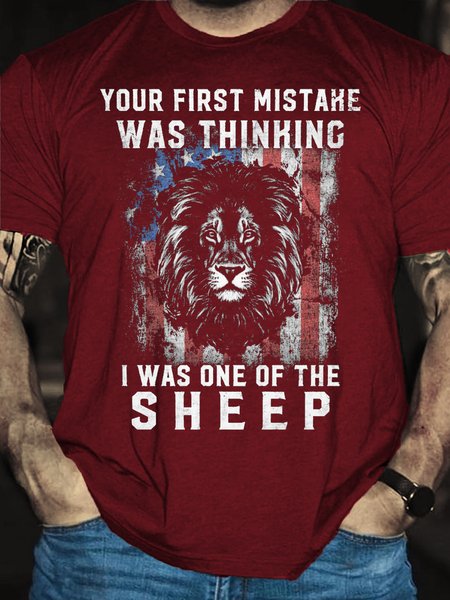 Lions Not Sheep Casual Short Sleeve T-Shirt, T-shirts, Lilicloth.com