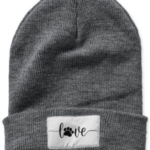 Dog Lover Dog Paw Graphic Beanie Hat, Hats, Lilicloth.com