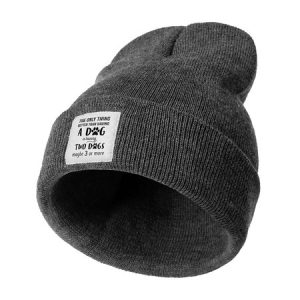 Nothing Happier Than Having Dog Animal Text Letter Beanie Hat, Hats, Lilicloth.com