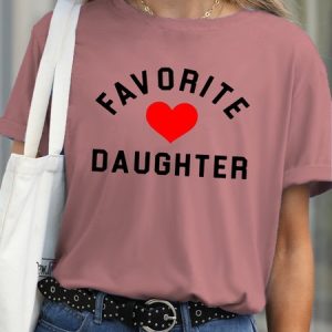 Womens Favorite Daughter Cotton Letter Short Sleeve T-Shirt, T-shirts, Lilicloth.com