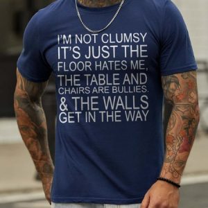 I'm Not Clumsy Casual Cotton Blends Short Sleeve T-shirt, T-shirts, Lilicloth.com