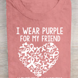 I Wear Purple Friend Alzheimer Cotton T-Shirt, T-shirts, Lilicloth.com