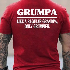 Men Regular Grandpa Grumpa Letters Basics T-Shirt, T-shirts, Lilicloth.com