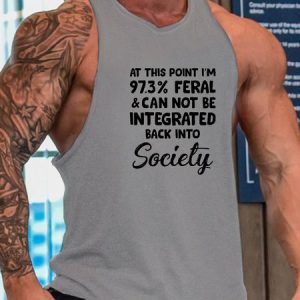 Funny I'm 97.3% Feral Sleeveless Casual, Tank Tops, Lilicloth.com