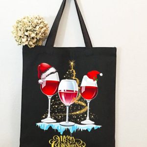 Merry Christmas Glass Shopping Tote, Bags, Lilicloth.com