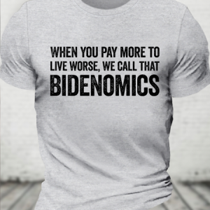 Cotton Bidenomics Casual Crew Neck Text Letters T-Shirt, T-shirts, Lilicloth.com