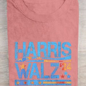 Harris Waltz 2024 Election Kamala Harris Tim Waltz 2024  Cotton T-shirt, T-shirts, Lilicloth.com