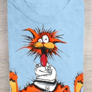 Cartoon Cotton-Blend Loose Casual T-Shirt, T-shirts, Lilicloth.com