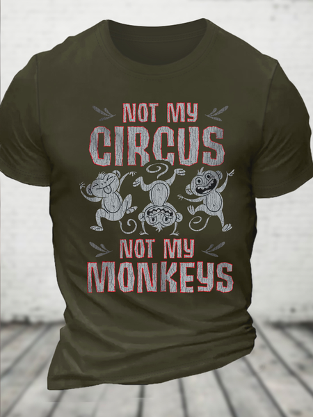 Cotton Not My Circus Not My Monkey Casual Loose T-Shirt, T-shirts, Lilicloth.com