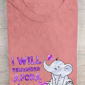 I Will Remember For You Alzheimer's Awareness  Cotton T-shirt, T-shirts, Lilicloth.com