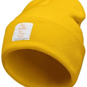 You Are Not Normal But I Like That Text Letter Beanie Hat, Hats, Lilicloth.com