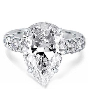 unique engagement rings - Classic Three-Quarters Pear Cut Engagement Ring, Italo jewelry - Online Catalog