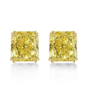 Earrings - Double Prong Cushion Cut Yellow Topaz Stud Earrings For Women, Apparel & Accessories, Italo jewelry - Online Catalog