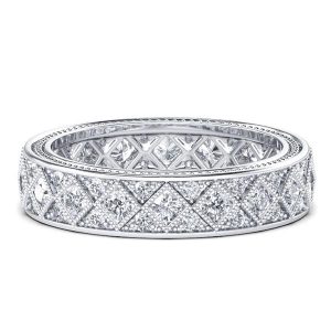 eternity band - Vintage Milgrain Blaze Pave Wedding Band (0.76 CT. TW.), Italo jewelry - Online Catalog
