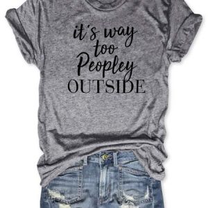 Letter print round neck casual women pullover short sleeve T-shirt, T-shirts, Lilicloth.com