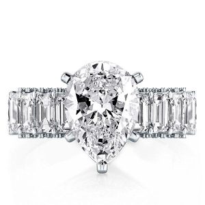 unique engagement rings - Eternity Pear Engagement Ring(6.88 CT. TW.), Italo jewelry - Online Catalog