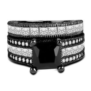 bridal sets - Italo Created Black Sapphire Bridal Set, Italo jewelry - Online Catalog