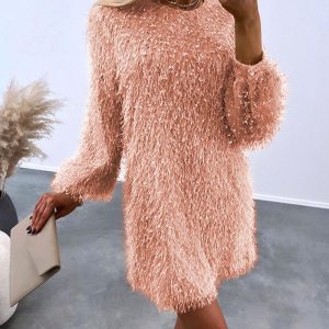Fluffy Long Sleeve Casual Dress, women Casual Dresses, ChicMe catalog