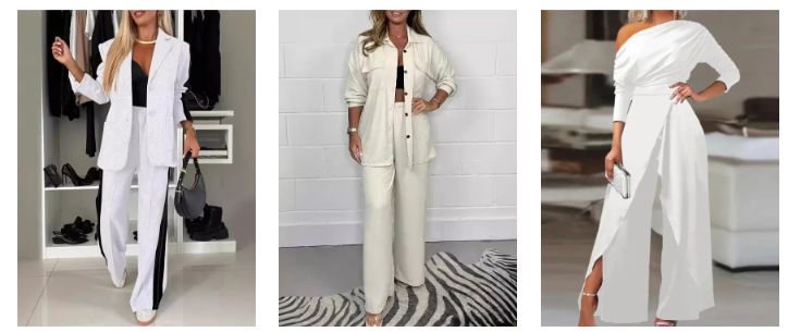 Women's White Two-Piece Sets JustFashionNow