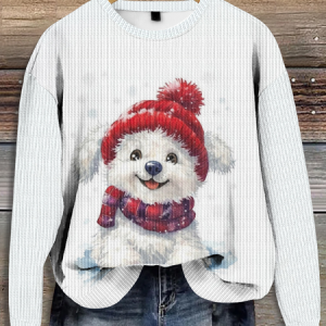 Women Knitted Santa Claus Long Sleeve Comfy Casual Sweater, Sweaters, color:White|size:4XL, catalog Noracora shop