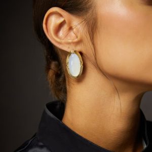 Elegant Plain Stud Earrings, Earrings, color:White|size:One-size, Stylewe