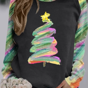 Casual Crew Neck Christmas Sweatshirt, Hoodies & Sweatshirts, color:Black|size:4XL, catalog Noracora shop
