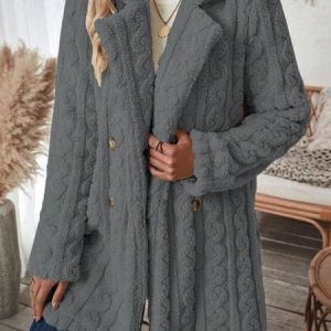 Women's Plain Thicken Fleece Loose Teddy Jacket, Coats, color:Gray|size:XXL, catalog Noracora shop