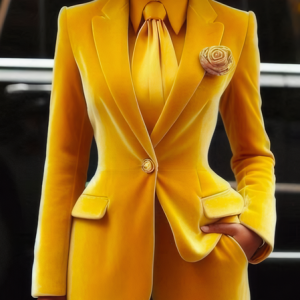 Regular Sleeve Urban Lapel Collar Blazer, Blazers, color:Yellow|size:XXL, Stylewe