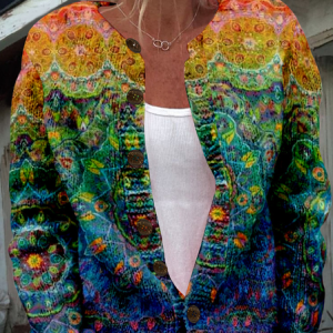 Women's Ethnic Thicken Loose Jacket, Outerwear, color:Multicolor|size:4XL, catalog Noracora shop