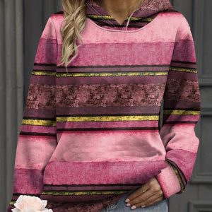 Casual Hoodie Color Block Sweatshirt, Sweaters, color:Pink|size:5XL, catalog Noracora shop