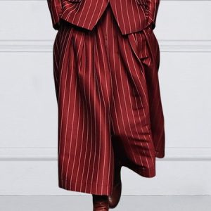 Urban Stripe Loose Fashion Wide Leg Pants, Pants, color:Red|size:XXL, Stylewe