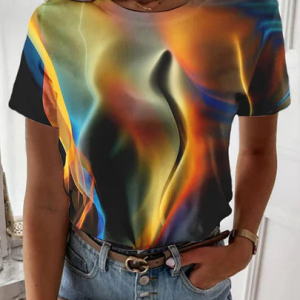 Color Block Casual Crew Neck T-Shirt, T-shirts, Lilicloth.com
