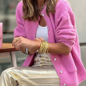 Women Wool/Knitting Plain Long Sleeve Comfy Casual Lace Cardigan, Sweaters, color:Purple|size:XXL, catalog Noracora shop