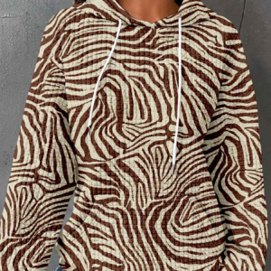 Casual Hoodie Abstract Sweatshirt Zipper, Hoodies & Sweatshirts, color:Coffee|size:4XL, catalog Noracora shop