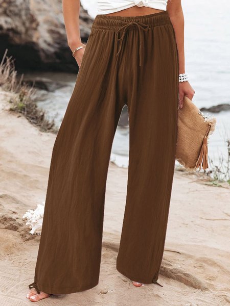 Plain Loose Casual Pants, Pants, Lilicloth.com - Image 2