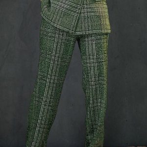 Plus Size Regular Fit Plaid Urban Pants, Plus Pants, color:Green|size:4X, Stylewe