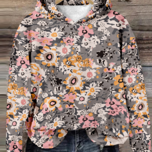 Casual Hoodie Floral Sweatshirt Zipper, Hoodies & Sweatshirts, color:Pink|size:4XL, catalog Noracora shop