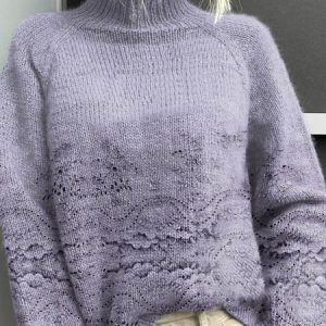 Casual Turtleneck Floral Sweatshirt, Hoodies & Sweatshirts, color:Purple|size:3XL, catalog Noracora shop