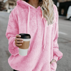Casual Hoodie Plain Sweatshirt Zipper, Hoodies & Sweatshirts, color:Deep Pink|size:5XL, catalog Noracora shop