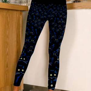 Casual Cat Long Leggings, Leggings, color:Black|size:5XL, catalog Noracora shop